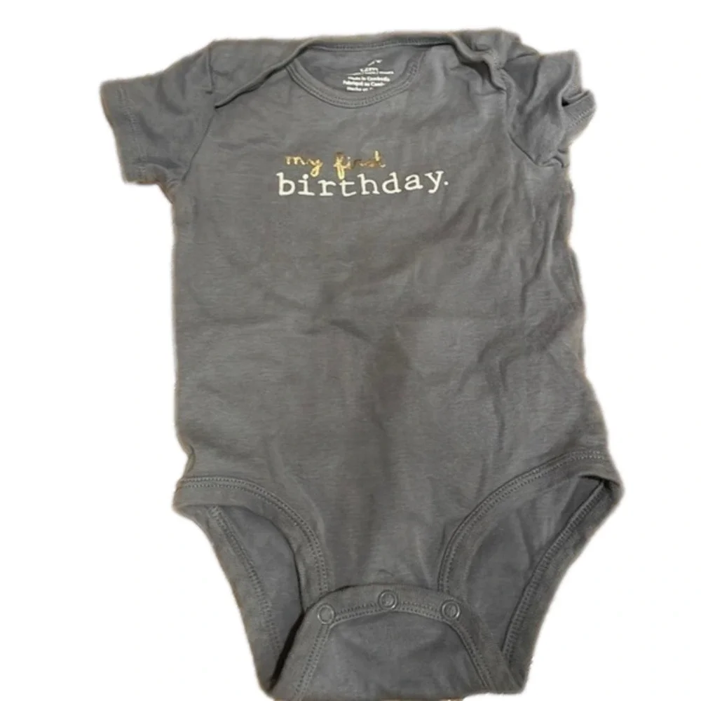 Like-New CARTER'S 12 m first birthday onesie - Like-New
